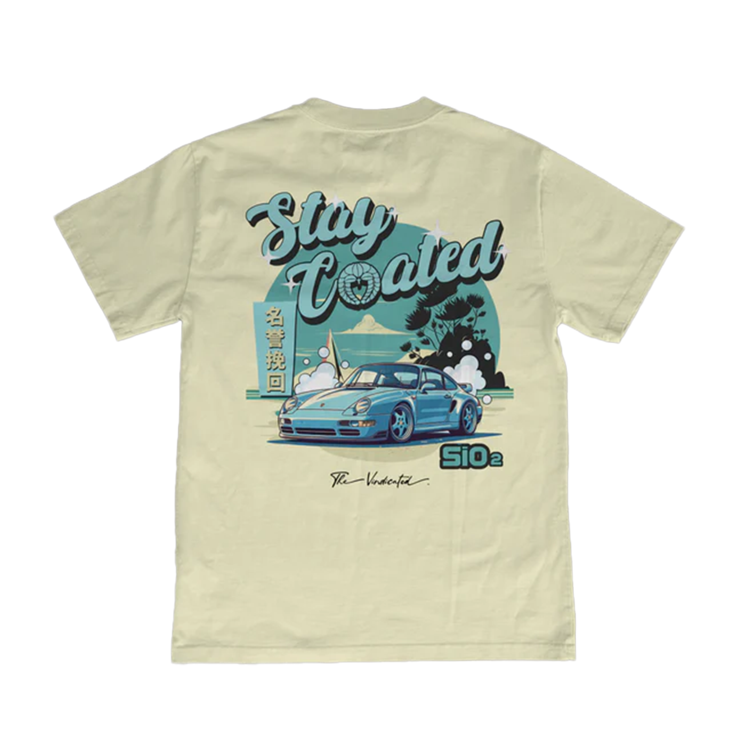 Stay Coated Cream Tee back view — Auto Detail Nation