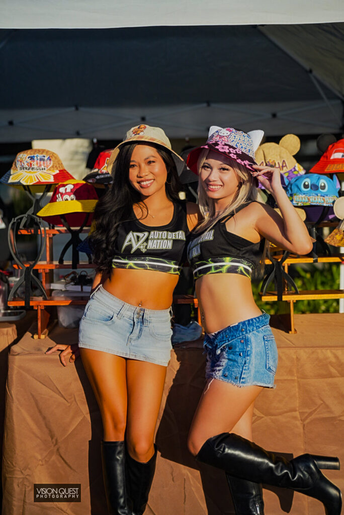 Auto Detail Nation models at the ADN booth, Just Anoth3r Car Show, Placentia