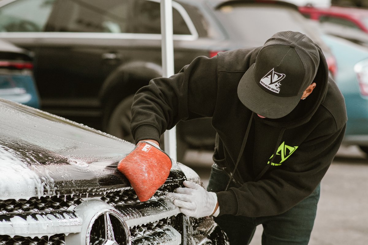 foam hand wash on a Mercedes - Auto Detail Nation
